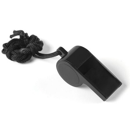 50x Black whistle on cord