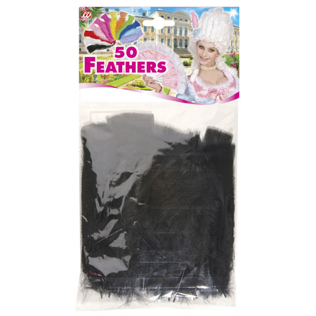 50x Black feathers decorations hobby/DIY materials 17 cm