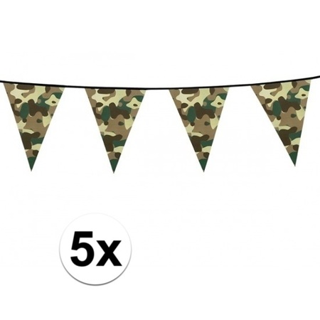 5x Camouflage bunting 6 meters
