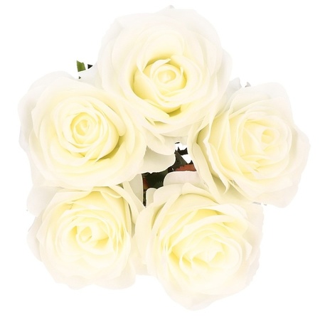 Rose spray 45 cm white 5 pieces