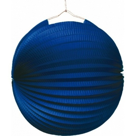 5x Lampionnen blauw 22 cm