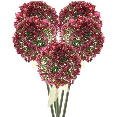 5x Pink/red ornamental onion artificial flowers 70 cm