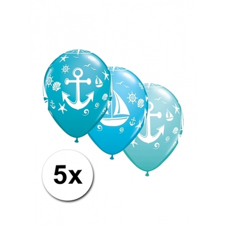 5x Navy theme balloons