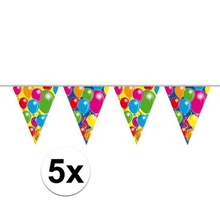 5x Ballonnen thema slingers 10 meter