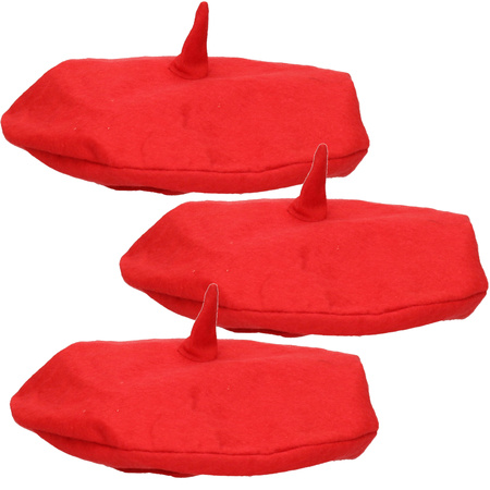 6 red French berets
