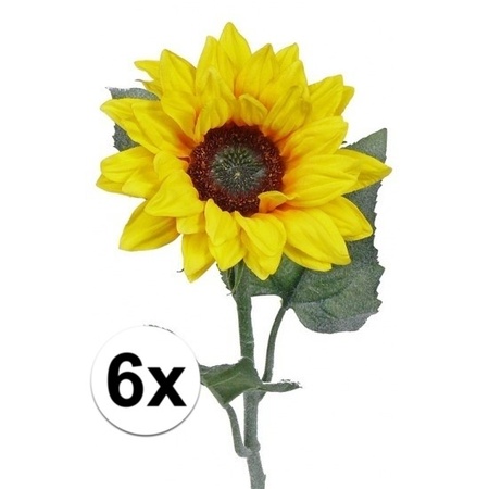 6 zonnebloemen decoratie 81 cm