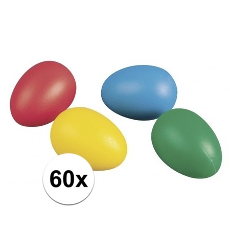 Coloured plastic eggs 60 pieces