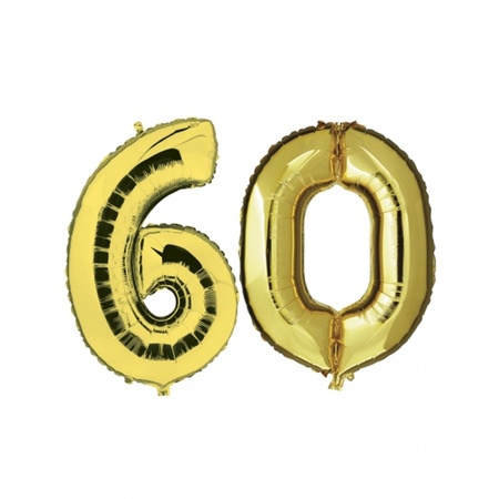 60 year foli balloons gold