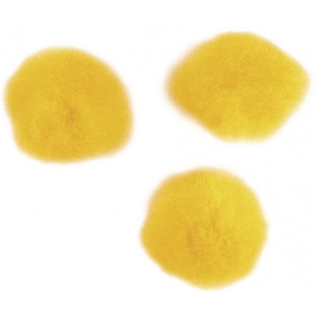 60x craft pompoms 15 mm yellow