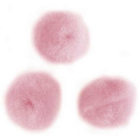 60x craft pompoms 15 mm pink