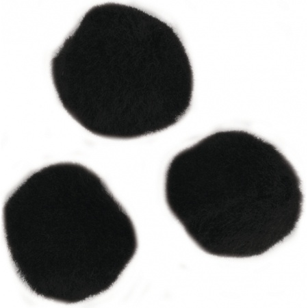 Knutsel materiaal zwarte pompons 15 mm
