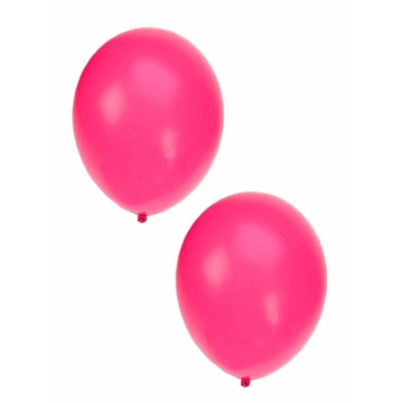60x stuks Neon roze party ballonnen 27 cm