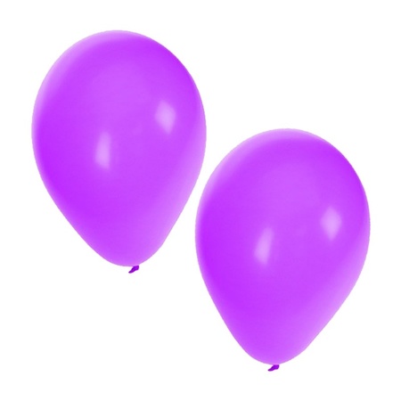 60x stuks Paarse party ballonnen 27 cm