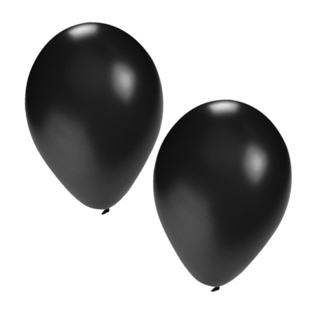 60x stuks zwarte verjaardag/party thema ballonnen van 27 cm