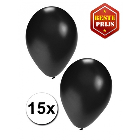 60x stuks zwarte verjaardag/party thema ballonnen van 27 cm