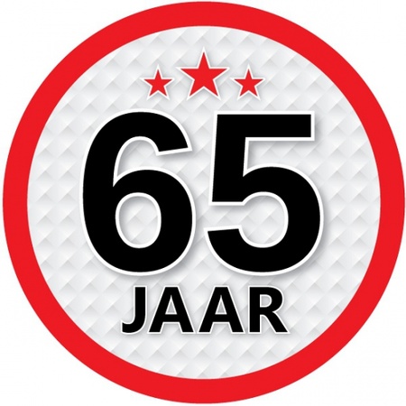 65 year sticker round 15 cm
