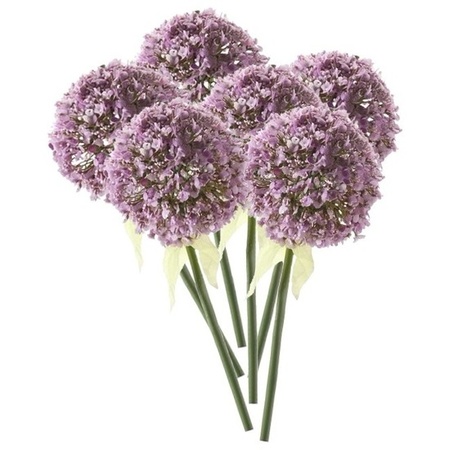 6x Lilac ornamental onion artificial flowers 70 cm