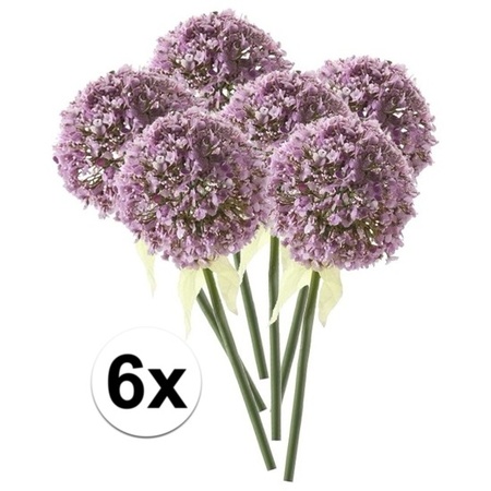 6x Lilac ornamental onion artificial flowers 70 cm