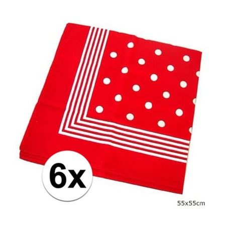 6x Red farmers hankerchiefs
