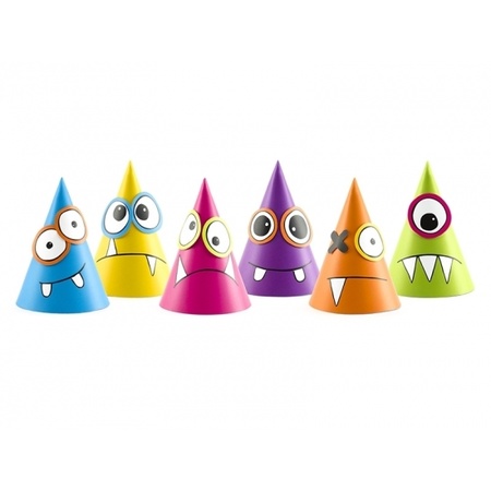 6x DIY party hats monsters