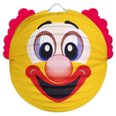 6x pieces lantern yellow clown 20 cm