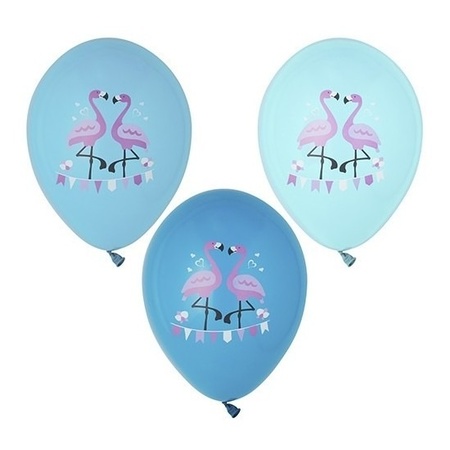 6x Flamingo theme print balloons 29 cm