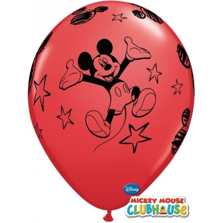 6x pieces Mickey Mouse party balloons 30 cm