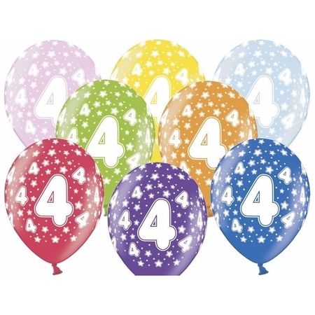 6x pieces Stars balloons 4 years theme