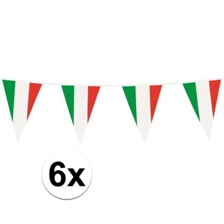 6x Buntings flags Italy 10 meter