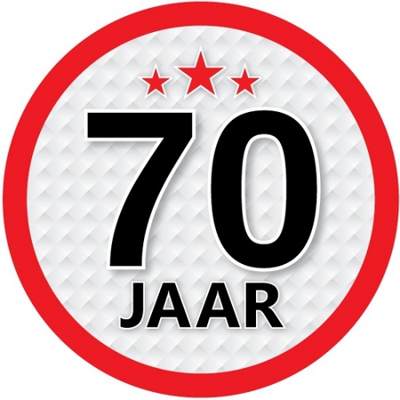 70 year sticker round 15 cm