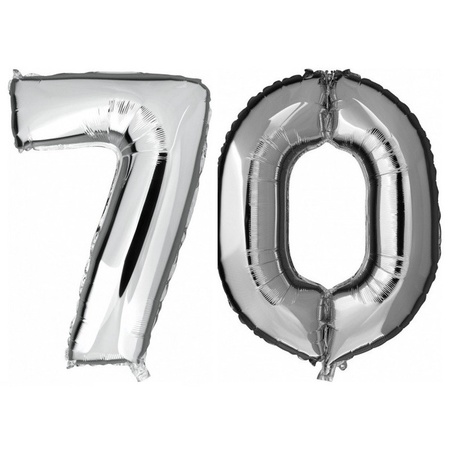 70 years silver foil balloons 88 cm age/number