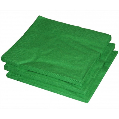 75x stuks groene servetten 33 x 33 cm