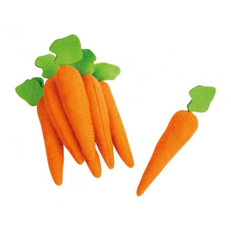 7x Toy carrots made of felt 10 cm