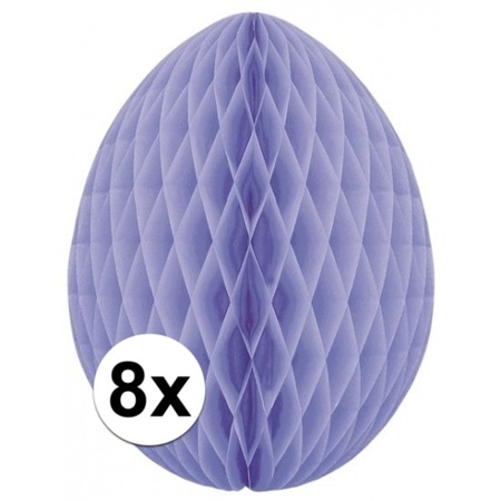8 deco easter eggs purple 30 cm