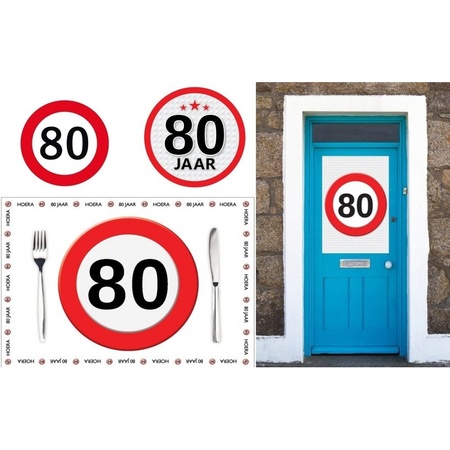 80 year stop sign decoration package 