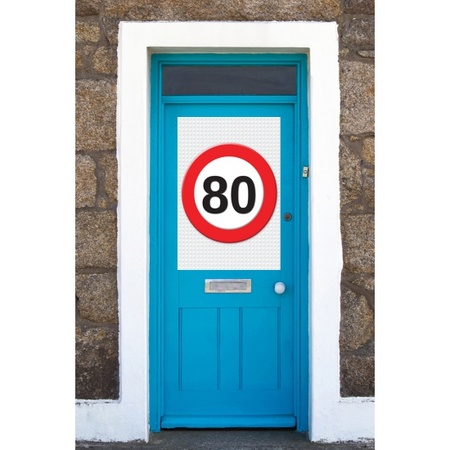 80 years traffic sign doorposter