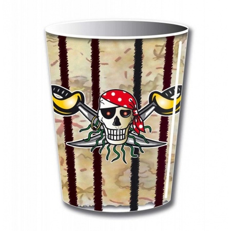 8x Cups pirate theme 250 ml