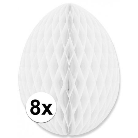 8x Deco easter egg white 20 cm
