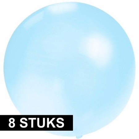8x Grote ballonnen 60 cm baby blauw