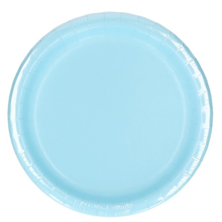 8x Paper plates light blue 23 cm