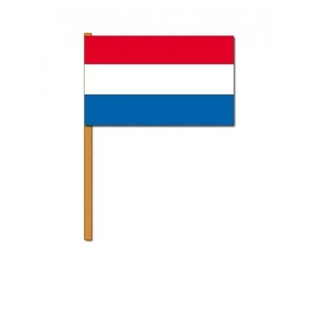 8x Hand flag Netherlands deluxe