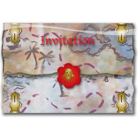 8x Pirate invitation cards