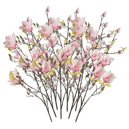 8x Roze Magnolia kunstbloemen tak 105 cm