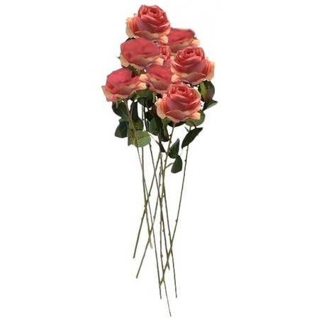 8x Roze roos kunstbloem Simone 45 cm