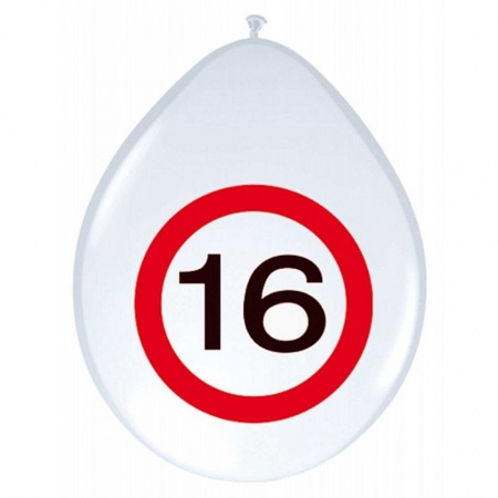 8x Balloons 16 years road sign
