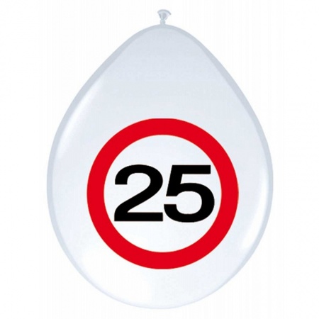 8x Balloons 25 years road sign