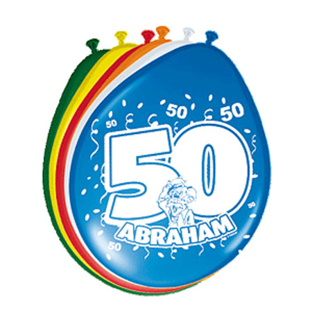 8x stuks ballonnen 50 jaar Abraham