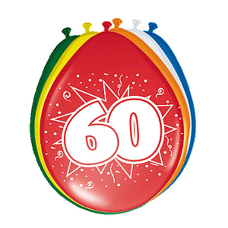 8x stuks ballonnen 60 jaar
