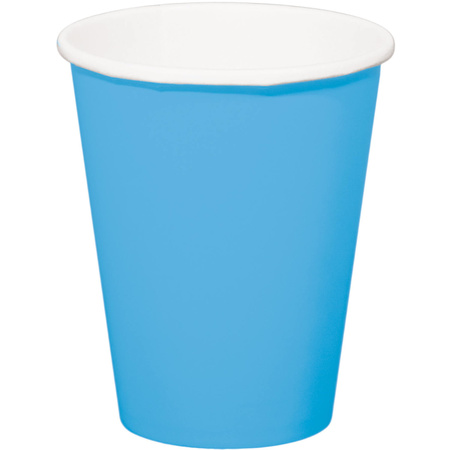 Table set color blue 32x plates/32x drinkcups/40x napkins