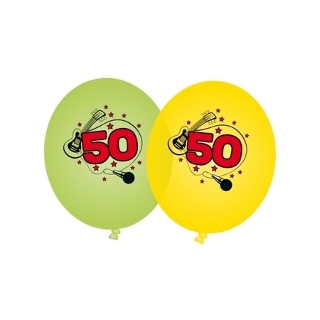 Green and yellow balloons 50 years